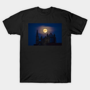 Whitby Abbey Moonrise Gothic Supermoon Benedictine Ruins IMG 1738 T-Shirt